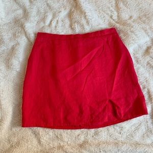 Hip Gypsy size 12 mini skirt pink linen lined EUC
